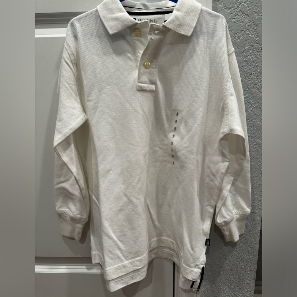 Boys White Long Sleeve GAP kids Polo NWT Size S 6-7